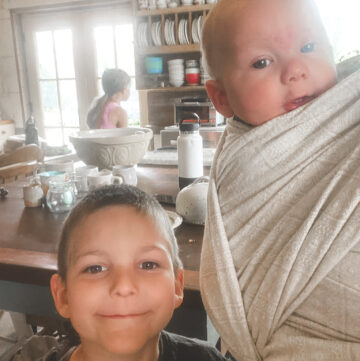 Asher and Brodie in the kitchen